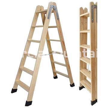 ESCALERA MADERA HOMOLOGADA 6 PELDAÑOS - Imagen 1