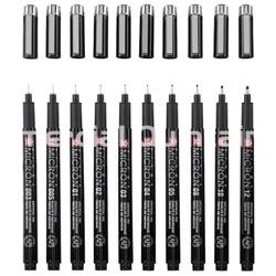 SAKURA Pigma Micron Negro Set + estuche de bolígrafos 10 tamaños - Imagen 1