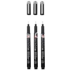 SAKURA Pigma Micron Negro Set + estuche de bolígrafos gratuito 3 tamaños - Imagen 1