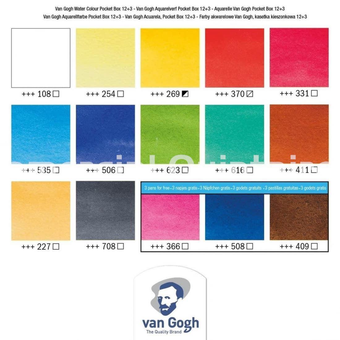 TALENS ACUARELAS VAN GOGH 12+3 - Imagen 2