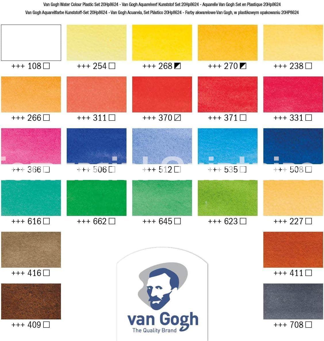 TALENS ACUARELAS VAN GOGH 24 PASTILLAS + PINCEL - Imagen 3